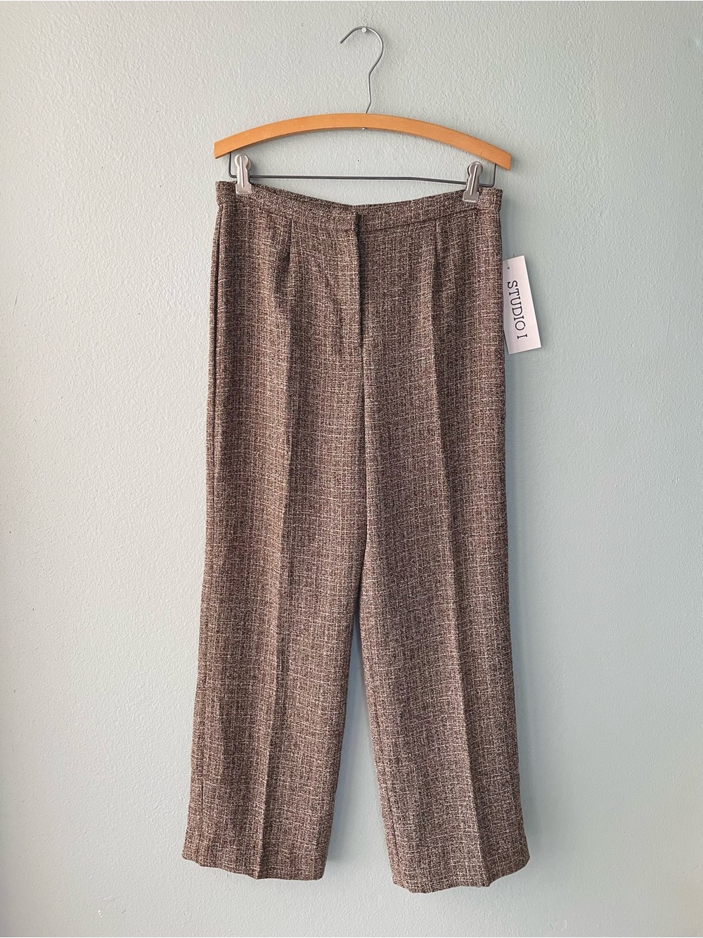 Studio I | 90s Y2k Brown Tweed Office Pants Straight Leg